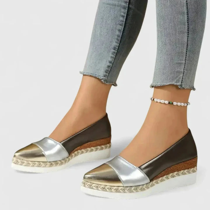Sarah | Women’s Metallic Espadrilles Platform Sandals For Summer