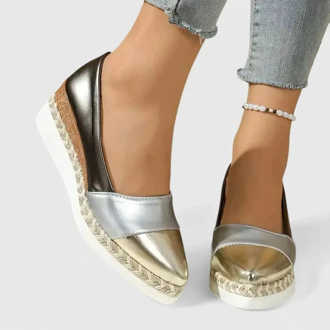 Sarah | Women’s Metallic Espadrilles Platform Sandals For Summer