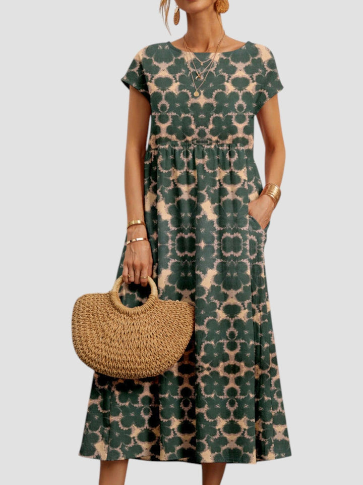 Sarah | Women's Printed Pocket Midi Summer Dress