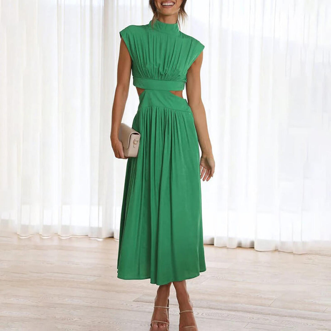 Sarah | Women's Summer Pleated Cutout Midi Dress