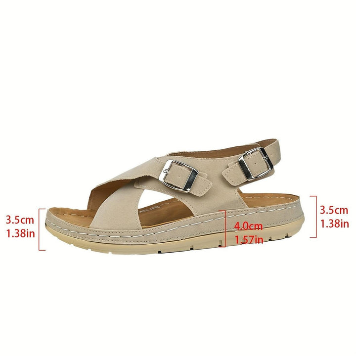 Scarlett | Cross-Strap Sandals Women's Cushioned Buckle Comfort