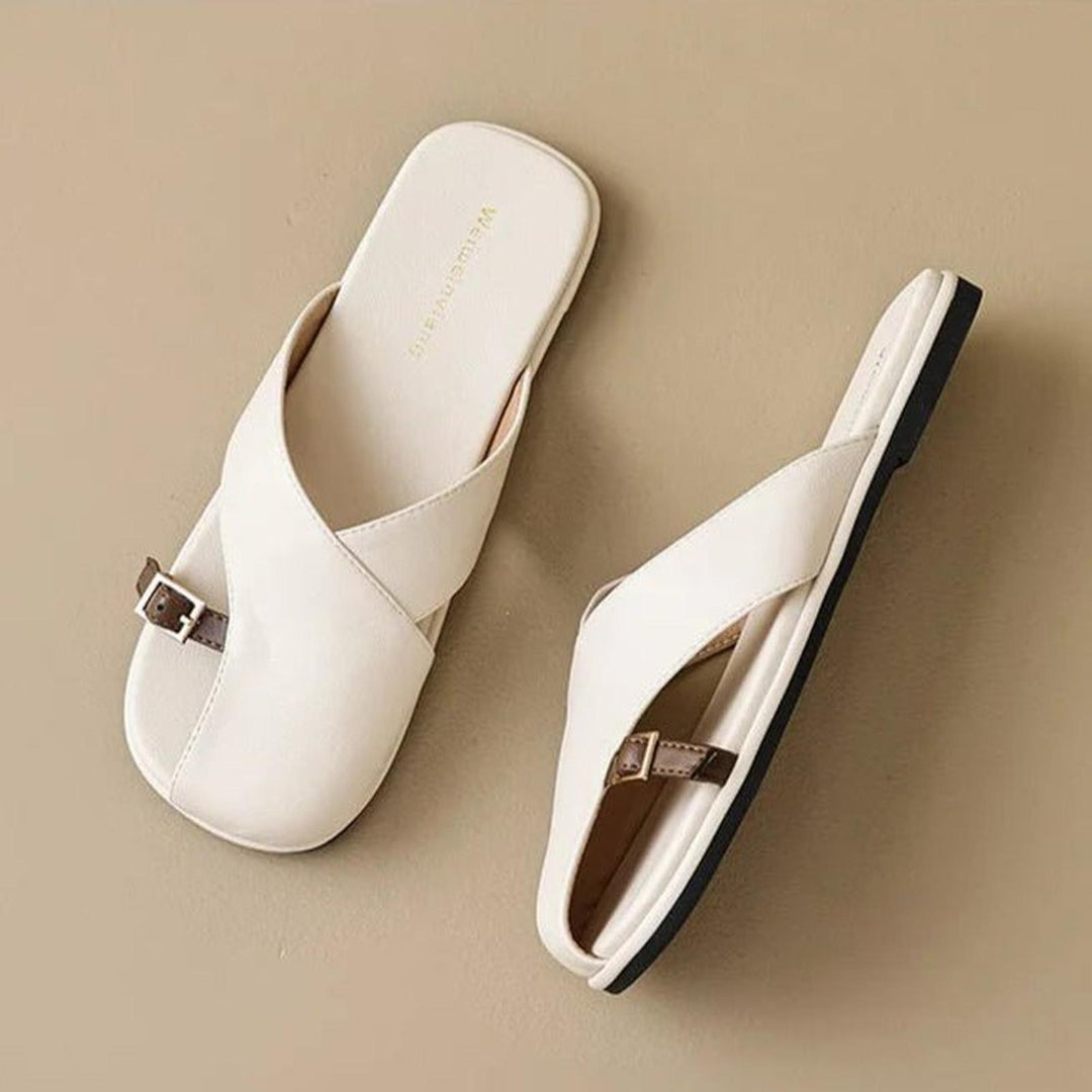 Scarlett | Women's Fisherman Sandals Leather Cross-Strap Slides