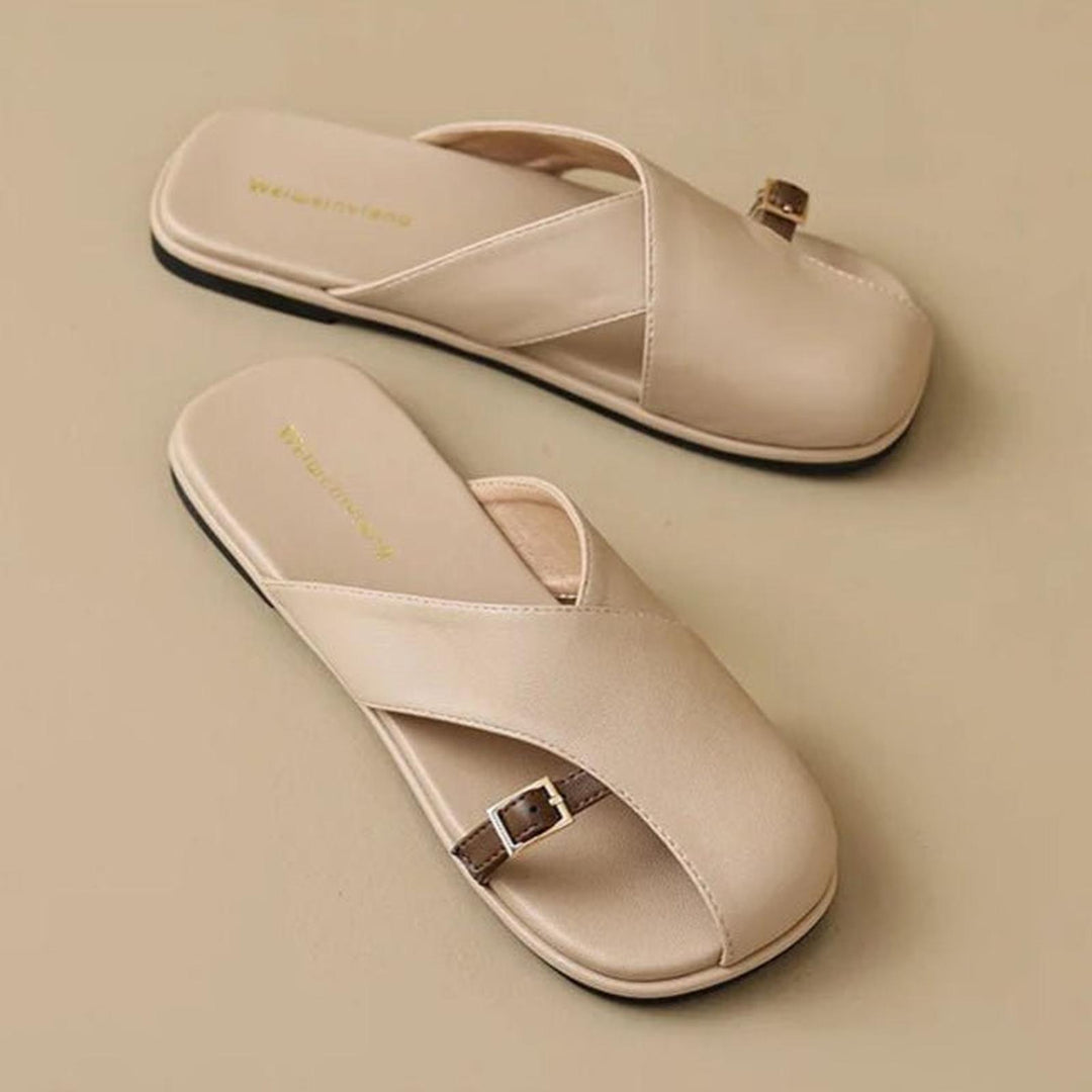 Scarlett | Women's Fisherman Sandals Leather Cross-Strap Slides
