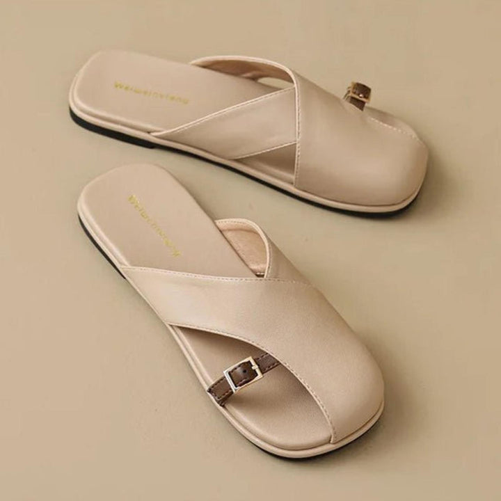 Scarlett | Women's Fisherman Sandals Leather Cross-Strap Slides