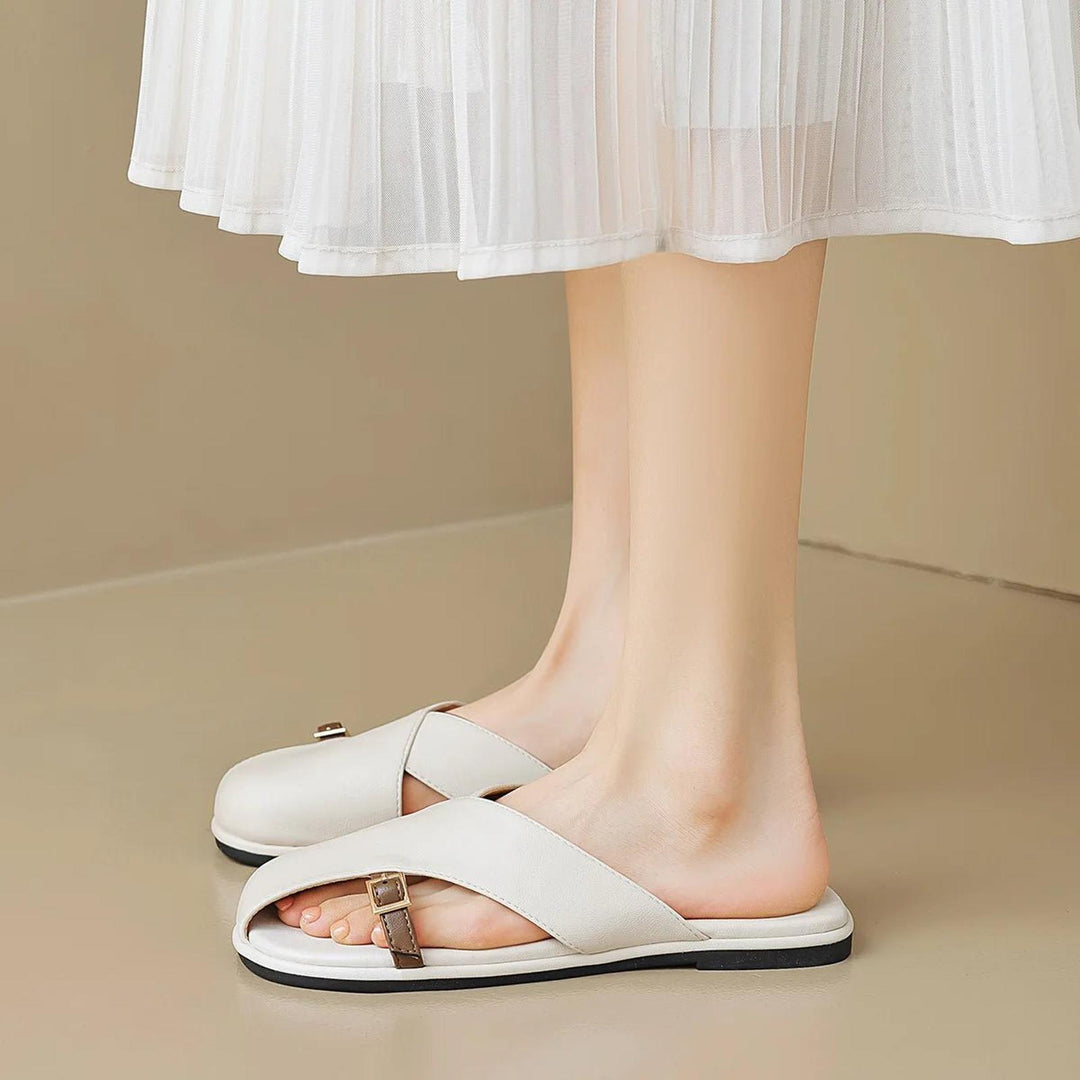 Scarlett | Women's Fisherman Sandals Leather Cross-Strap Slides