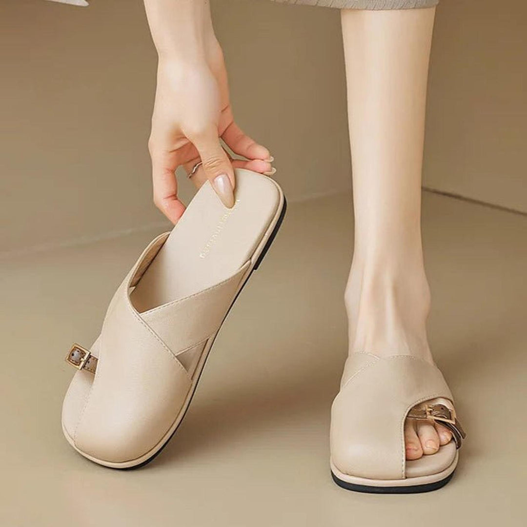 Scarlett | Women's Fisherman Sandals Leather Cross-Strap Slides