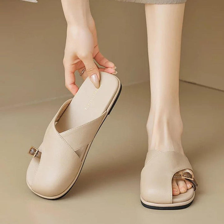 Scarlett | Women's Fisherman Sandals Leather Cross-Strap Slides