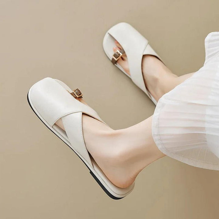 Scarlett | Women's Fisherman Sandals Leather Cross-Strap Slides