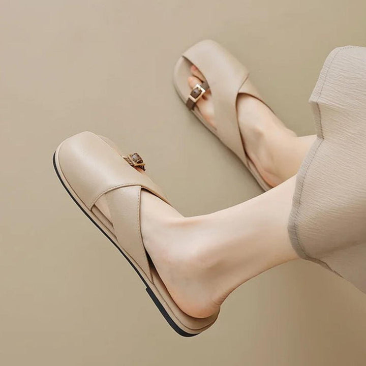 Scarlett | Women's Fisherman Sandals Leather Cross-Strap Slides