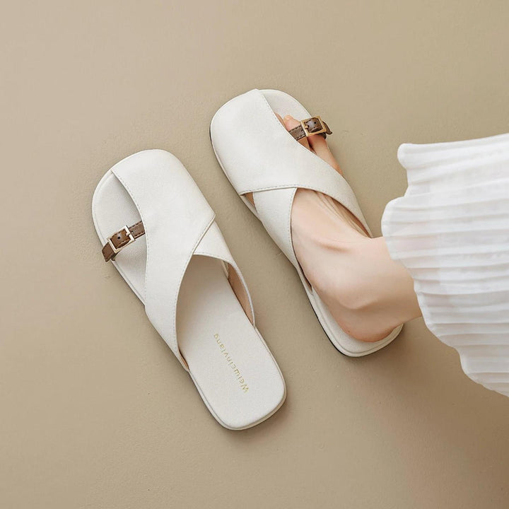 Scarlett | Women's Fisherman Sandals Leather Cross-Strap Slides