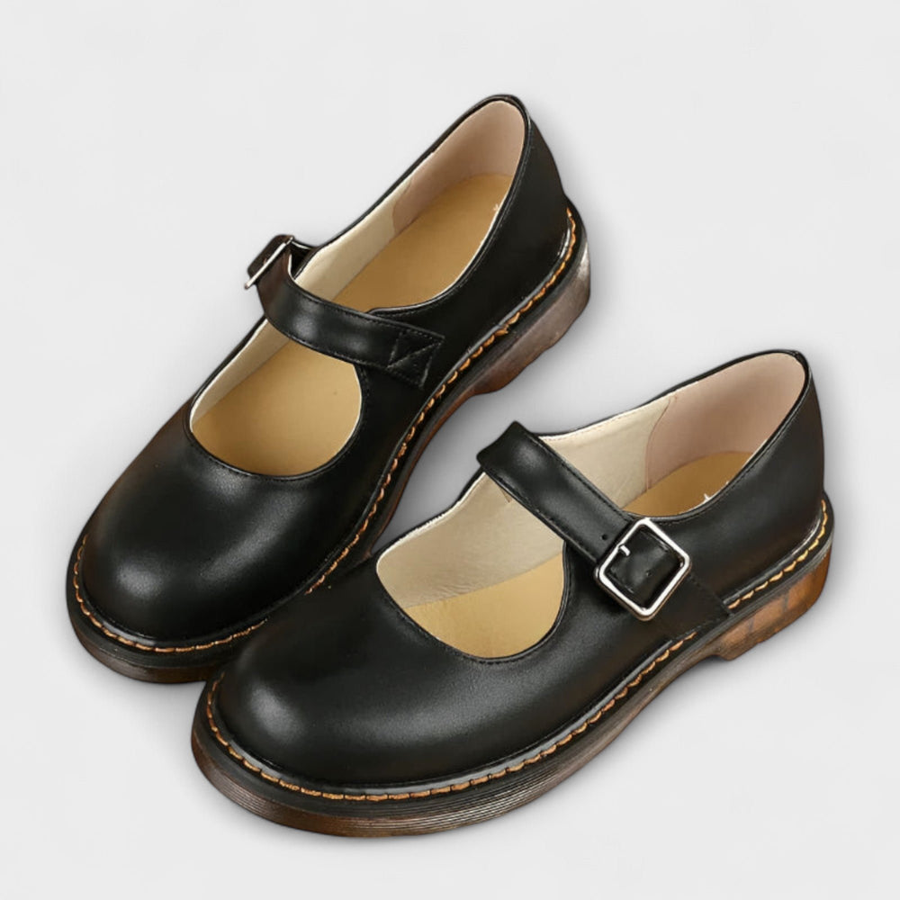 Scarlett | Women's Mary Jane Flats Buckle Strap Rounded Toe