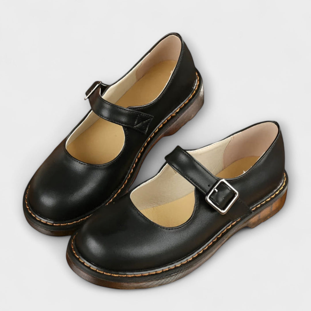 Scarlett | Women's Mary Jane Flats Buckle Strap Rounded Toe