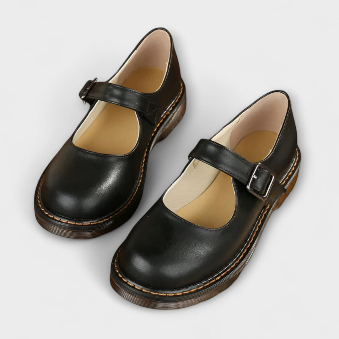 Scarlett | Women's Mary Jane Flats Buckle Strap Rounded Toe