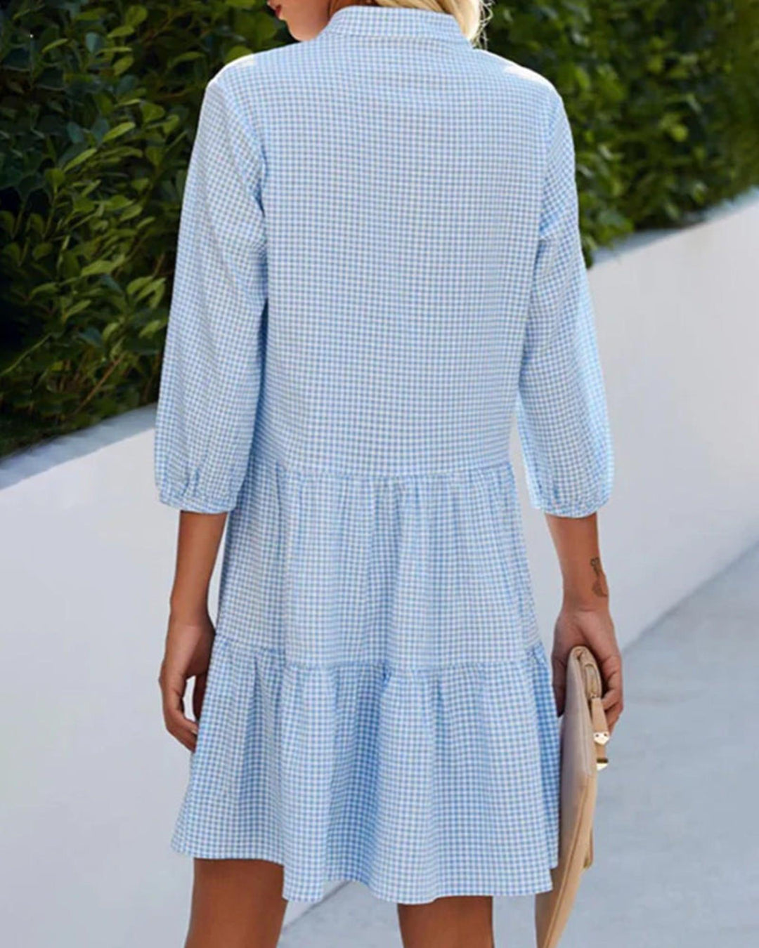 Sophie | Women's Checkered Button Front Midi Summer Dress