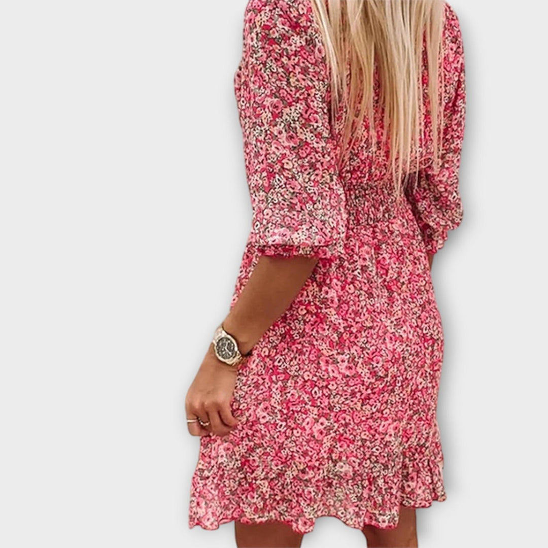 Taylor | Women's Floral V Neck Mini Summer Dress