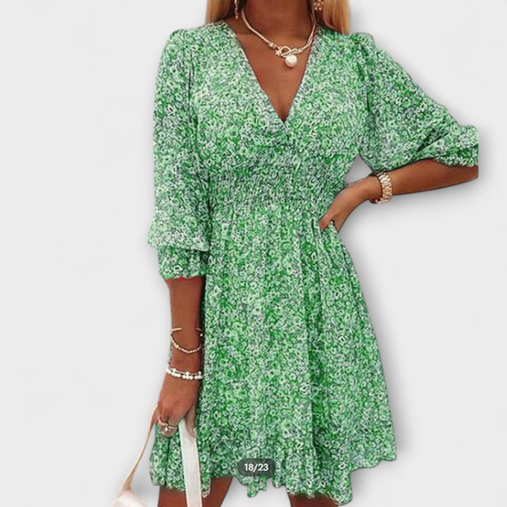 Taylor | Women's Floral V Neck Mini Summer Dress