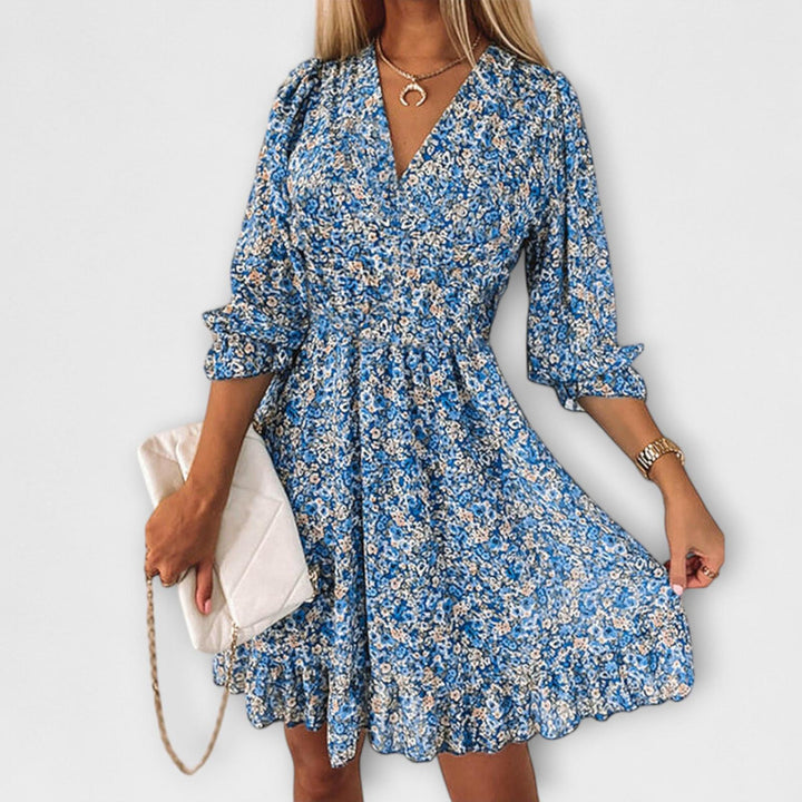 Taylor | Women's Floral V Neck Mini Summer Dress