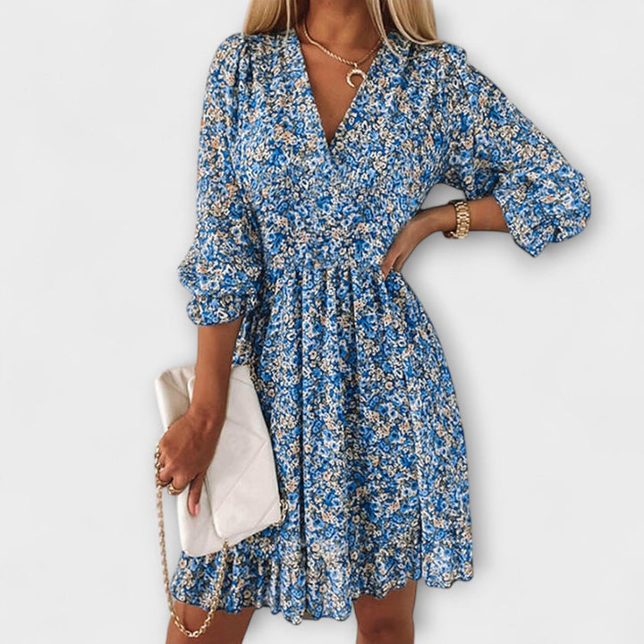 Taylor | Women's Floral V Neck Mini Summer Dress