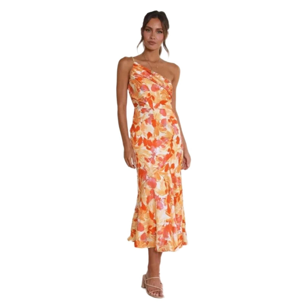 Taylor | Women's Summer One Shoulder Floral Midi Dress