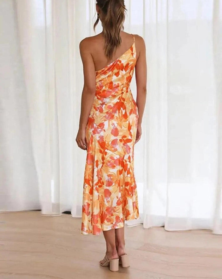 Taylor | Women's Summer One Shoulder Floral Midi Dress