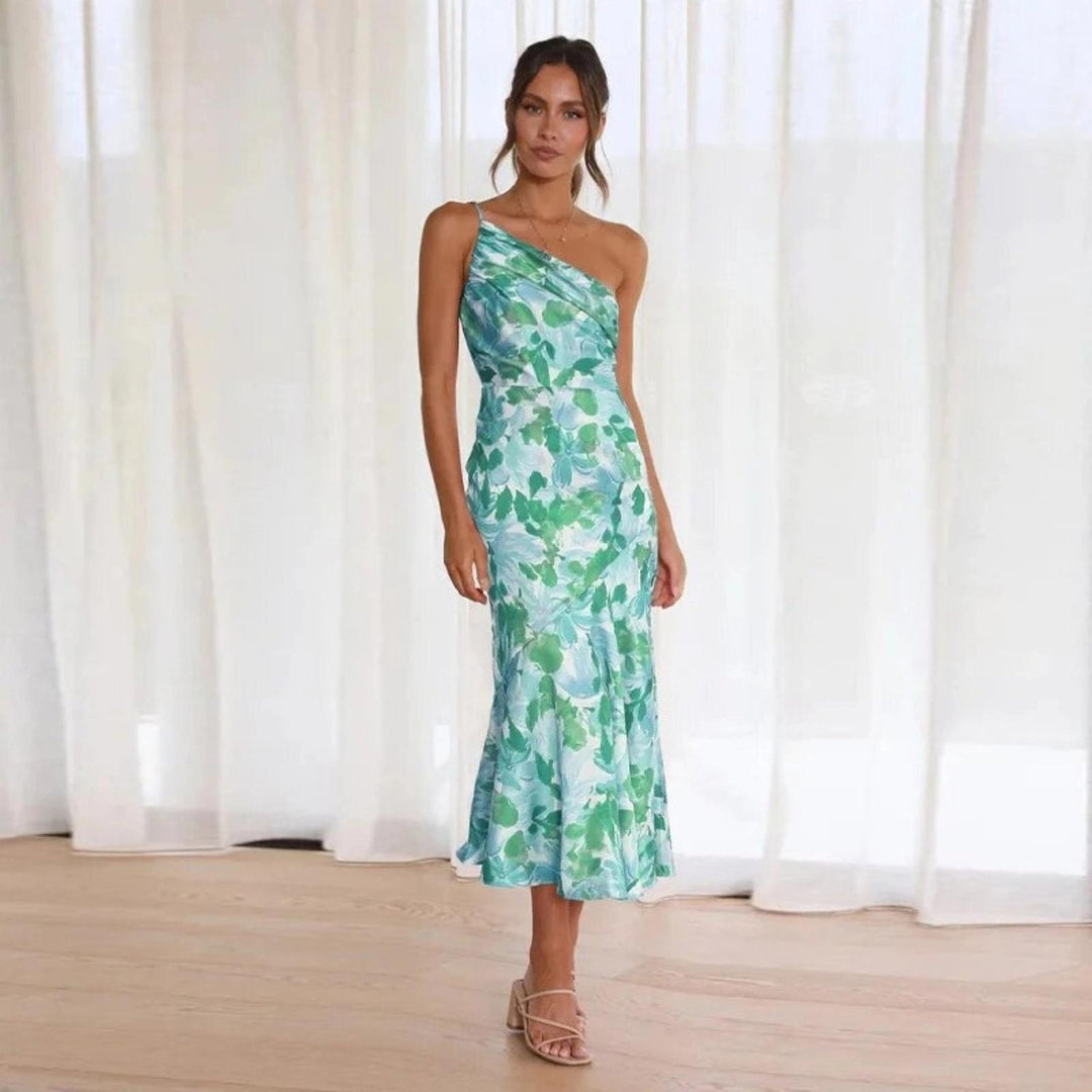 Taylor | Women's Summer One Shoulder Floral Midi Dress