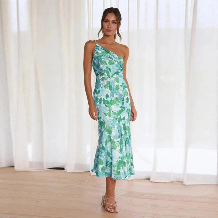 Taylor | Women's Summer One Shoulder Floral Midi Dress