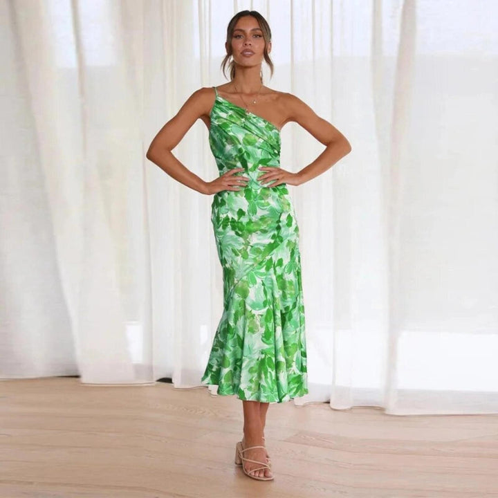 Taylor | Women's Summer One Shoulder Floral Midi Dress