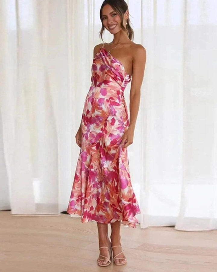Taylor | Women's Summer One Shoulder Floral Midi Dress