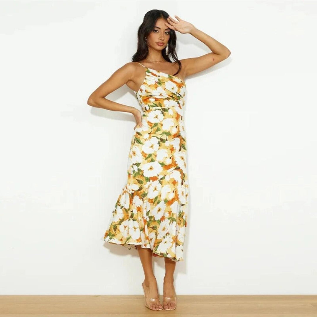 Taylor | Women's Summer One Shoulder Floral Midi Dress