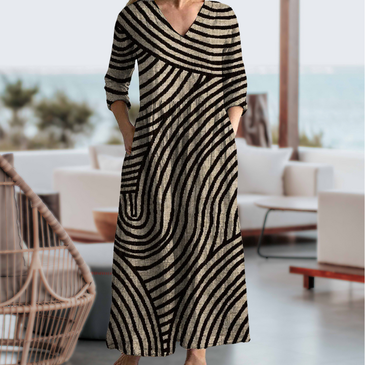 Taylor | Women's Summer Printed Maxi Three Quarter Sleeve Dress