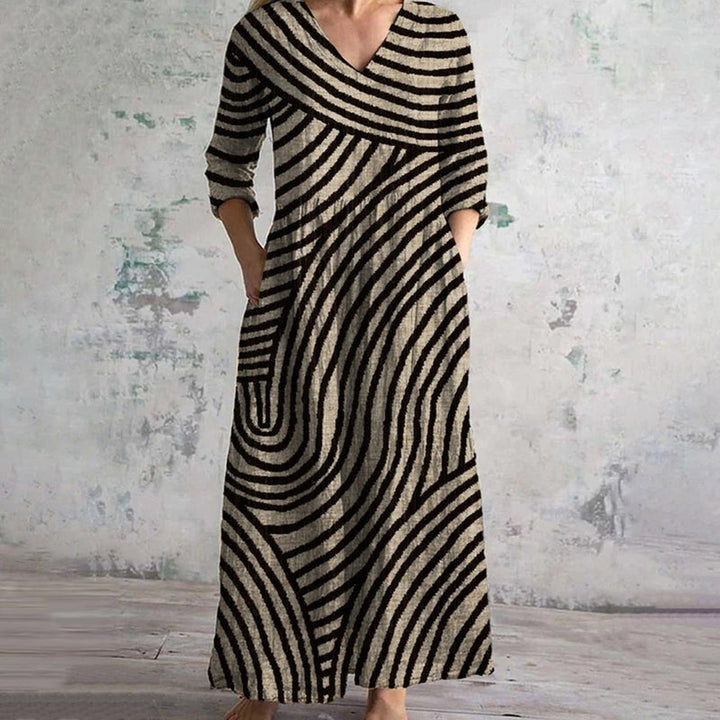 Taylor | Women's Summer Printed Maxi Three Quarter Sleeve Dress