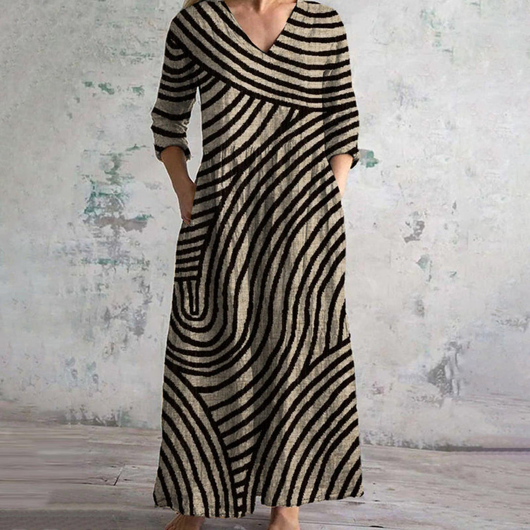 Taylor | Women's Summer Printed Maxi Three Quarter Sleeve Dress