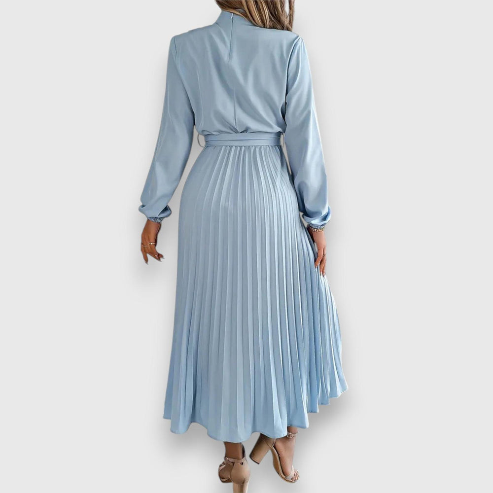 Vanessa | Women's Summer Pleated Long Sleeve Midi Dress