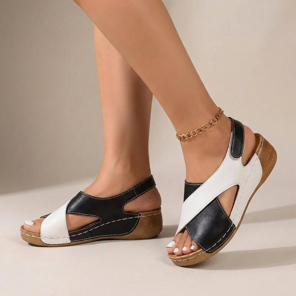 Victoria | Orthopedic Wedge Sandals Criss-Cross Slingback Comfort