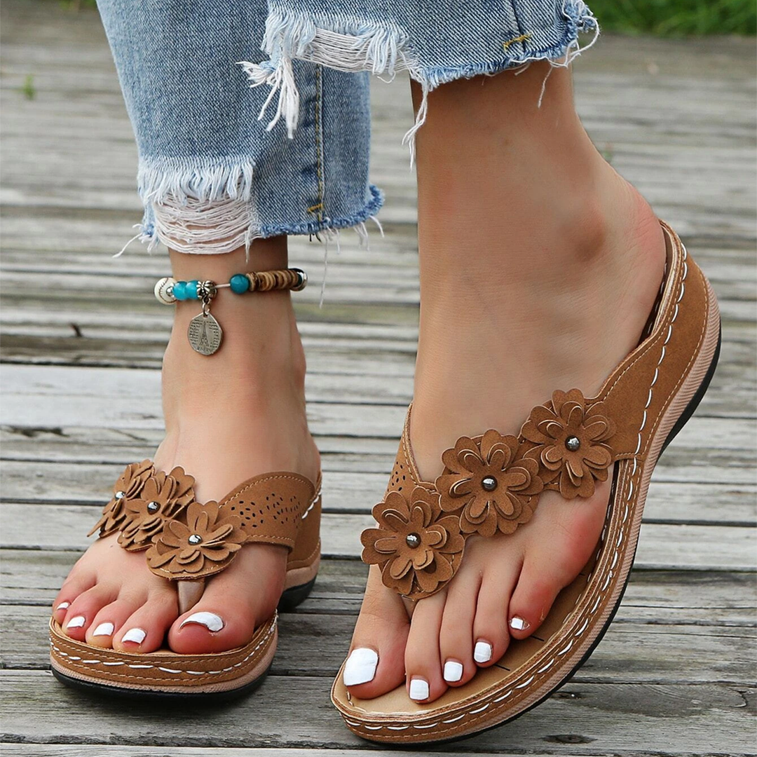 Victoria | Women's Floral Comfort Platform Sandals