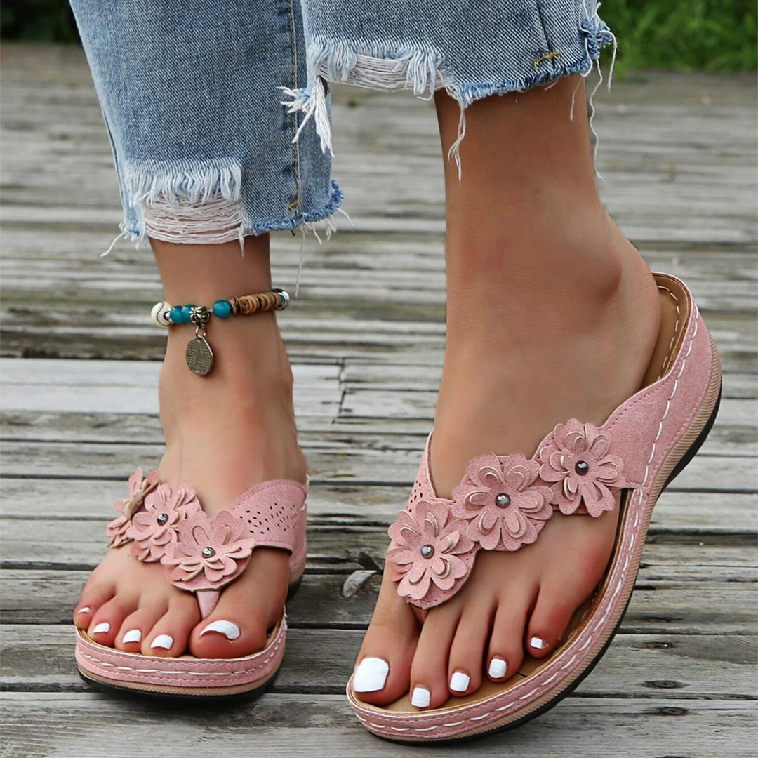 Victoria | Women's Floral Comfort Platform Sandals