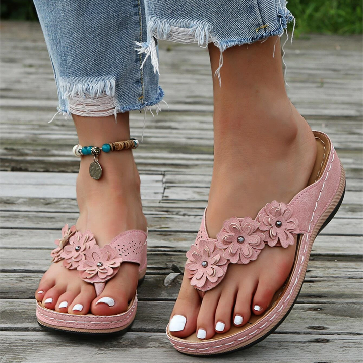 Victoria | Women's Floral Comfort Platform Sandals