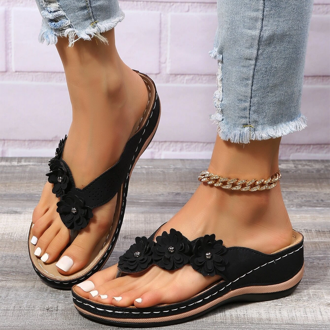 Victoria | Women's Floral Comfort Platform Sandals