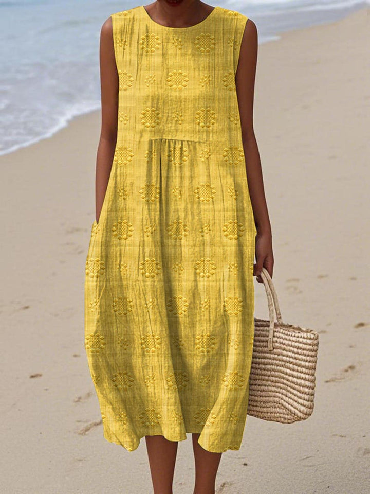 Victoria | Women's Sleeveless Printed Midi Summer Dress