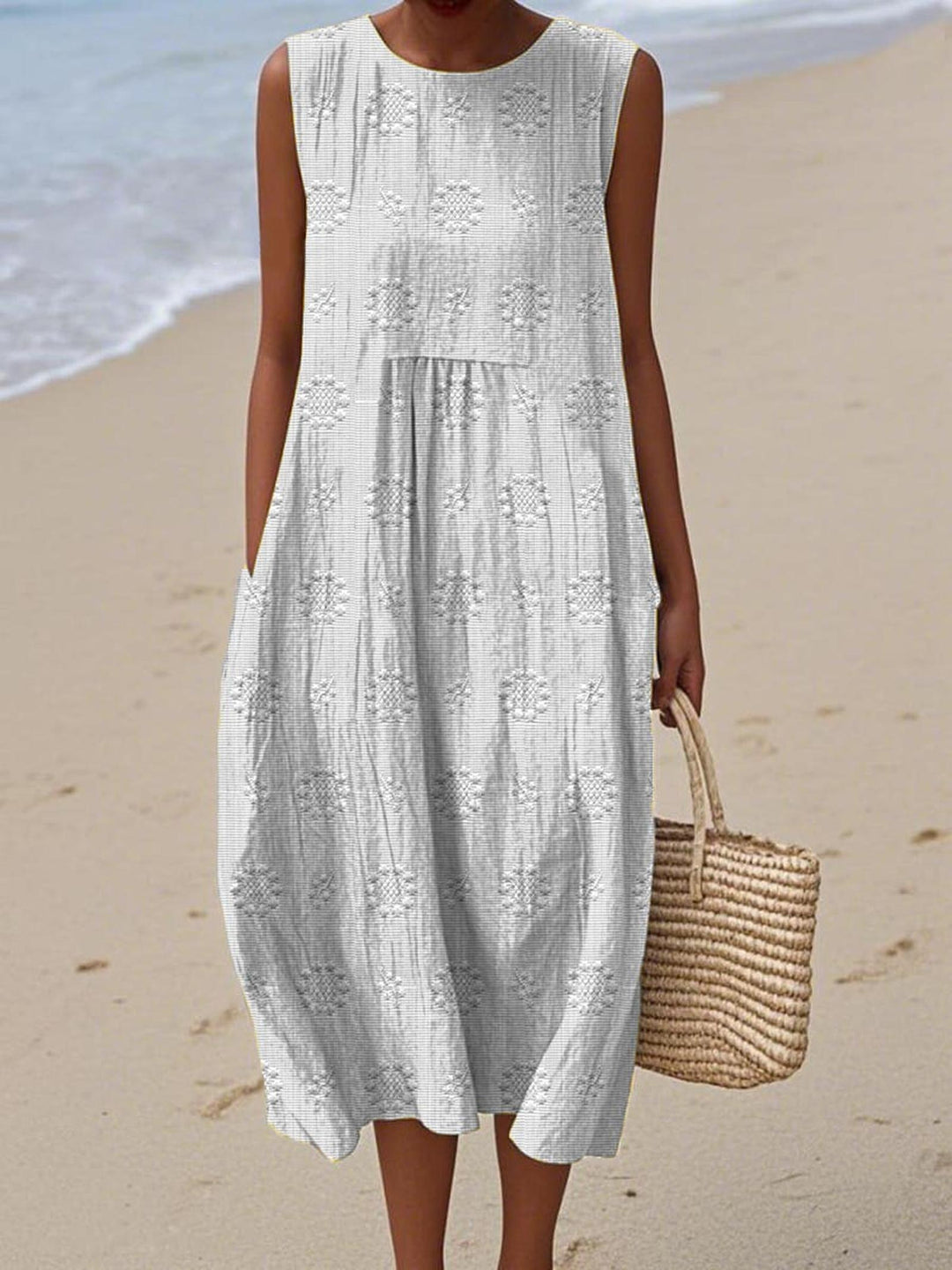 Victoria | Women's Sleeveless Printed Midi Summer Dress
