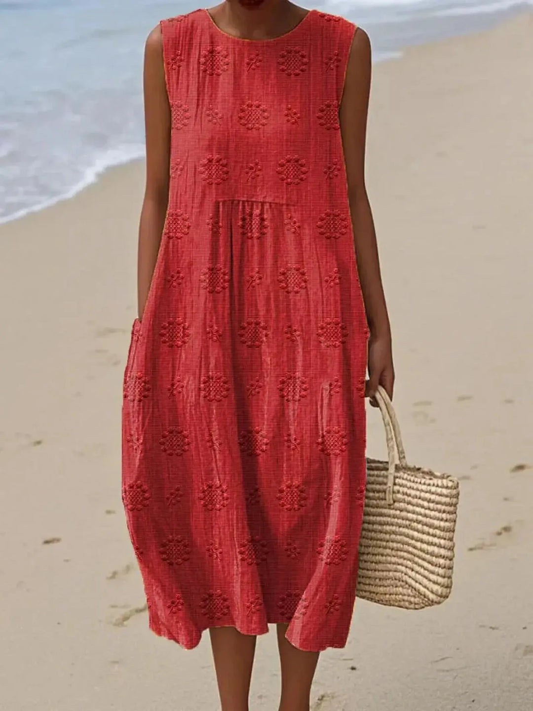 Victoria | Women's Sleeveless Printed Midi Summer Dress