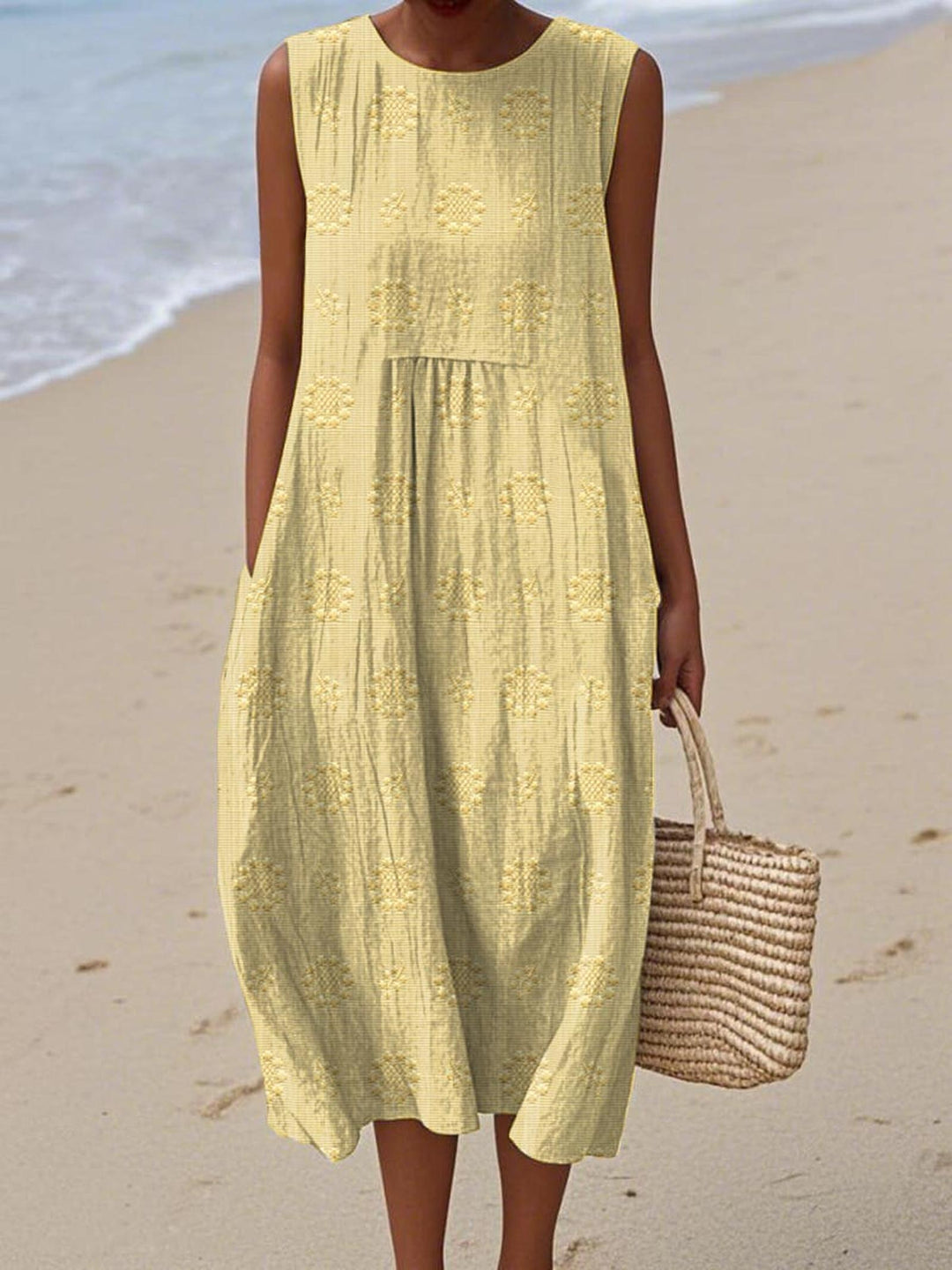 Victoria | Women's Sleeveless Printed Midi Summer Dress