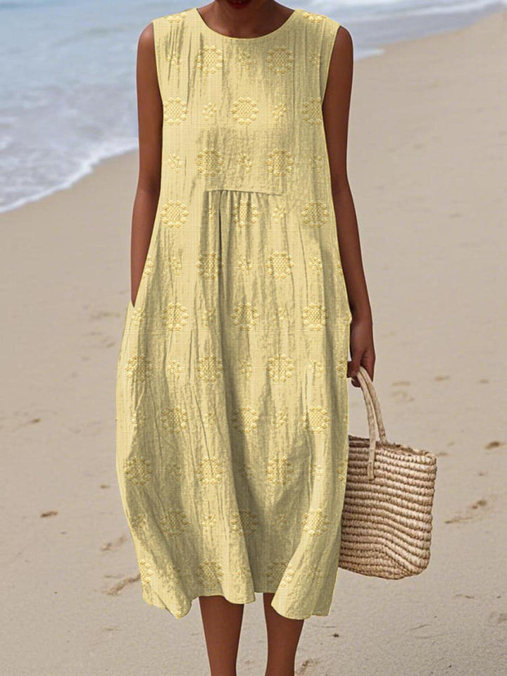 Victoria | Women's Sleeveless Printed Midi Summer Dress