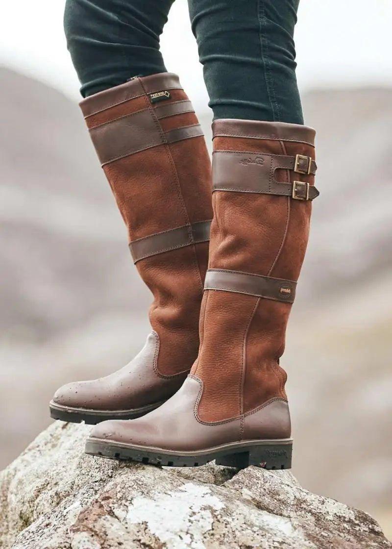 Victoria | Women's Waterproof Boots Knee High Pull-On Leather Country