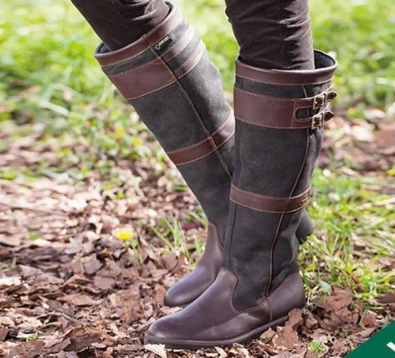 Victoria | Women's Waterproof Boots Knee High Pull-On Leather Country