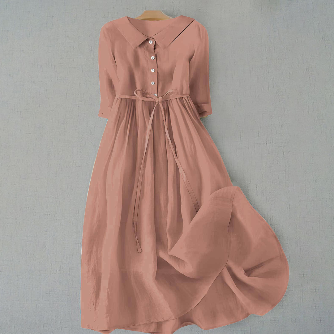Violet | Women's Summer Button Front Midi Shirt Dress