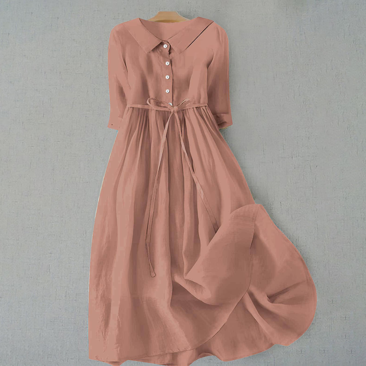 Violet | Women's Summer Button Front Midi Shirt Dress