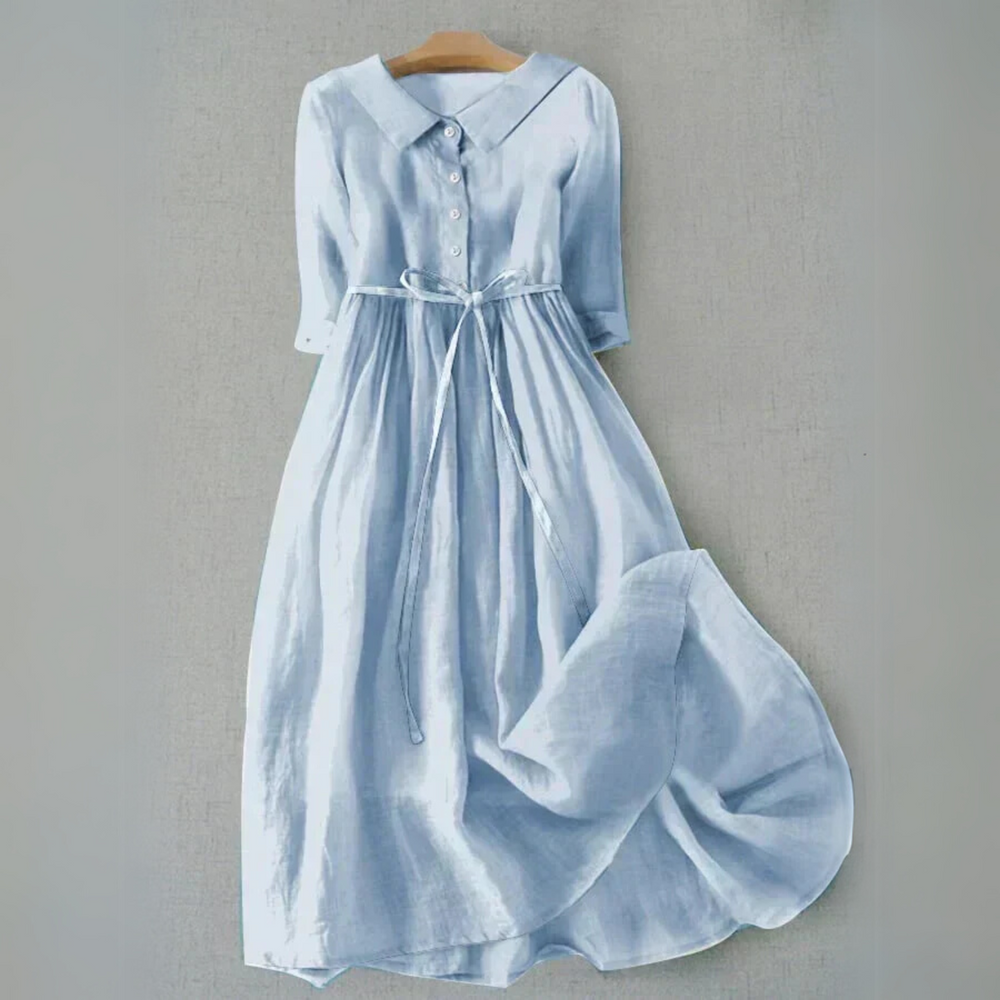 Violet | Women's Summer Button Front Midi Shirt Dress