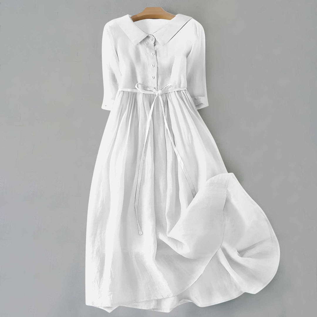 Violet | Women's Summer Button Front Midi Shirt Dress
