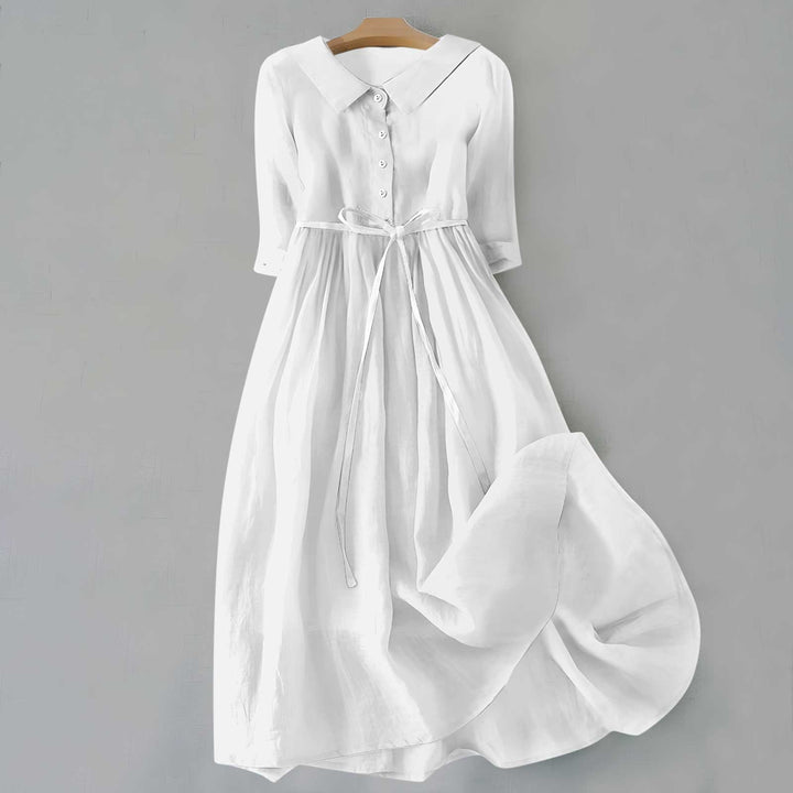 Violet | Women's Summer Button Front Midi Shirt Dress
